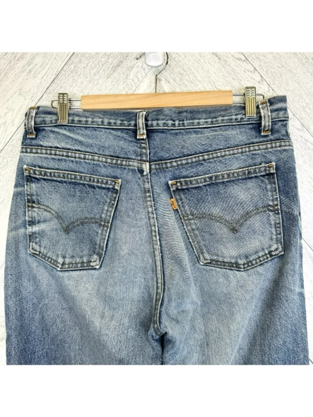 VTG  1987 Levis 619 Orange Tab Jeans Mens Size 34x32 Distressed Thrashed Grunge